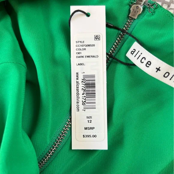 NWT Alice + Olivia Harmony Draped Silk Slip Dress - Picture 10 of 14